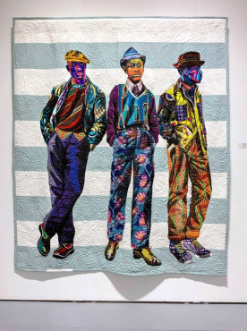 The Mighty Gents - quilted and appliquéd cotton, wool and chiffon via claireoliver.com